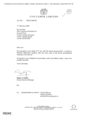 [Letter form Nigel P Espin to Joe Daly regarding witness statement]