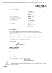 [Letter from Garry Lawrinson regarding a hard copy of the exel spreadsheet relating to seizure]