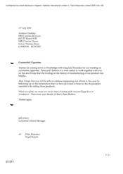 [Letter from Jeff Jeffery to Andrew Dunkley regarding further pack variant]