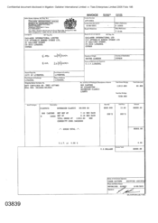 [Invoice from Atteshlis Bonded Stores Ltd on behalf of Gallaher International Limited regarding Sovereign Classic]