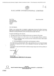 [Letter from Norman Jack to P Tlais regarding 94 million Dorchester Black held for destruction in Cyprus]