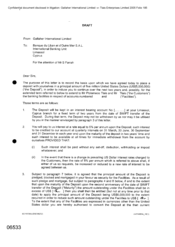 [Letter from Gallaher international Limited to Banque du Liban et d'Outre Mer S.A.L regarding agreement to place a deposit]