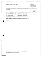 [Letter from Slaughter and May to Picton Howell LLP regarding Gallaher International Limited vs Tlais Enterprises Limited]