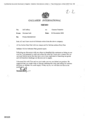 Gallaher International [Memo from Norman Jack to Jeff Jeffery regarding to Frema International]