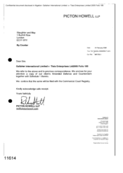 [Letter from Picton Howell LLP regarding the amended defence and counterclaim]