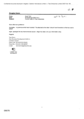 [Email from Terri Kovic to Karen Douglas regarding correct letter to Tlais Enterprises]