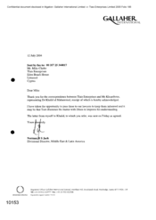 Gallaher International[Letter from Norman BS Jack to Mike Clark regarding correspondence between Tlais Enterprises and Ms Kleanthous]