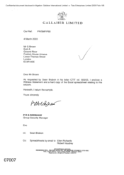 [Letter from PRG Redshaw to G Brown regarding witness statement]