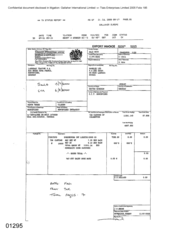 [Export Invoice from Gallaher International Limited to Namelex Ltd on Dorchester Int Light]