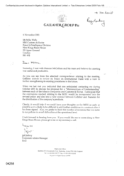 [Letter from Jeff Jeffery to Mike Wells regarding the MOU between tobacco companies and customs & excise]