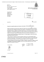 [Letter from Ken Ojo to Peter Redshaw regarding request for cigarette analysis and customer information]