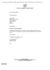 [Letter from PRG Redshaw to M Astill regarding seizure of Sovereign cigarettes]