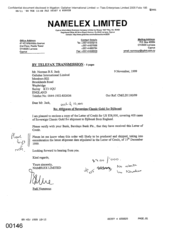 [Letter from Fadi Nammour to Norman BS Jack regarding cases of Sovereign Classic Gold for Djibouti]