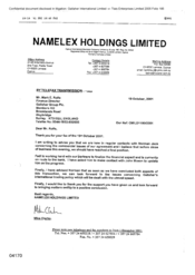 [Letter from Mike Clarke to Mark E Rolfe regarding commercial issues]