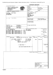 [Export Invoice from Gallaher International Limited to Tlais Enterprises Ltd on Dorchester Int L FF cigarettes]