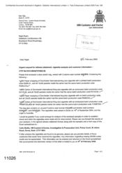 [Letter from Ken Ojo to Nigel Espin regarding urgent request for witness statement, cigarette analysis and customer information]