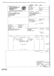 [Invoice from Gallaher International on Gold Arrow lights]