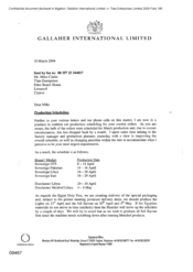 Gallaher International Limited[Letter from Norman BS Jack to Mike Clarke regarding production scheduling]