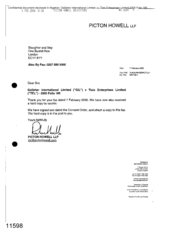 [Letter from Picton Howell LLP Regarding Gallaher International Limited Tlais Enterprises LImited]