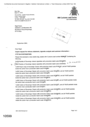 [Letter from Ken Ojo to Nigel Espin regarding urgent request for witness statement, cigarette analysis and customer information]