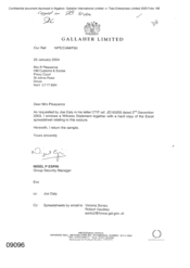 [Letter from Nigel P Espin to R Pleasance regarding witness statement letter CTIT]