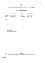 Gallaher International Limited[Memo from Norman Jack to Fadi Nammour regarding attached proforma invoice on 20001009]