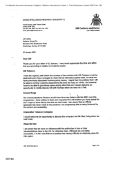 [Letter from Duncan McCallum to Jeff Jeffery regarding renewal of contract with GB Tobacco]