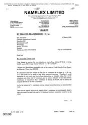 [Letter from P Nammour to Sue James regarding Sovereign Classic Gold]