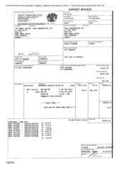 [Export invoice from Gallaher International Limited to Tlais Enterprises Ltd regarding Sovereign Classic]