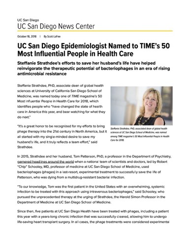 UC San Diego Epidemiologist Named to TIME’s 50 Most Influential People in Health Care