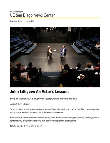 John Lithgow: An Actor’s Lessons