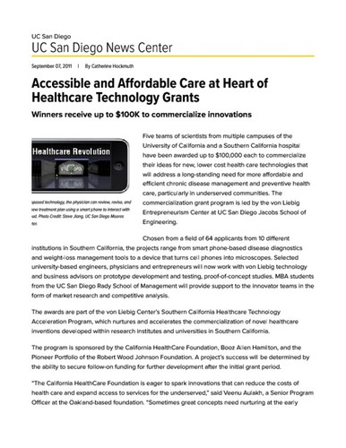 Accessible and Affordable Care at Heart of Healthcare Technology Grants