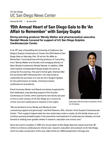 15th Annual Heart of San Diego Gala to Be ‘An Affair to Remember’ with Sanjay Gupta