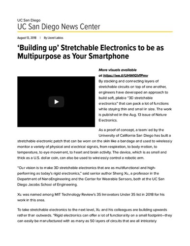 ‘Building up’ Stretchable Electronics to be as Multipurpose as Your Smartphone