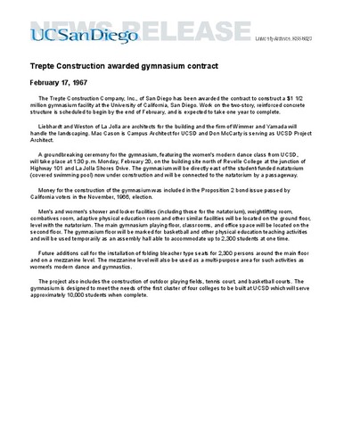 Trepte Construction awarded gymnasium contract