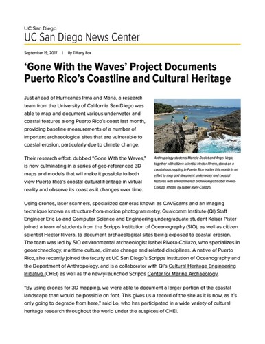 ‘Gone With the Waves’ Project Documents Puerto Rico’s Coastline and Cultural Heritage