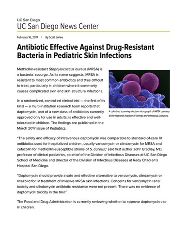 Antibiotic Effective Against Drug-Resistant Bacteria in Pediatric Skin Infections