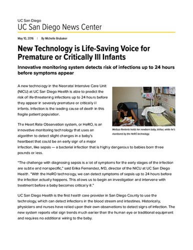 New Technology is Life-Saving Voice for Premature or Critically Ill Infants
