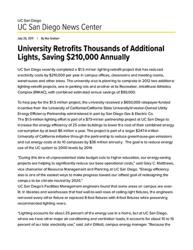 University Retrofits Thousands of Additional Lights, Saving $210,000 Annually
