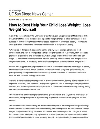 How to Best Help Your Child Lose Weight: Lose Weight Yourself