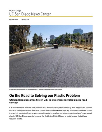 On the Road to Solving our Plastic Problem