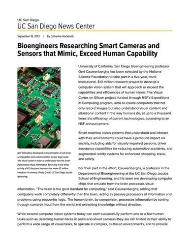 Bioengineers Researching Smart Cameras and Sensors that Mimic, Exceed Human Capability