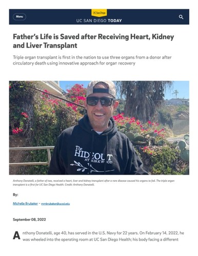 Father’s Life is Saved after Receiving Heart, Kidney and Liver Transplant