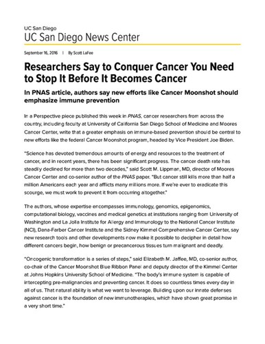 Researchers Say to Conquer Cancer You Need to Stop It Before It Becomes Cancer