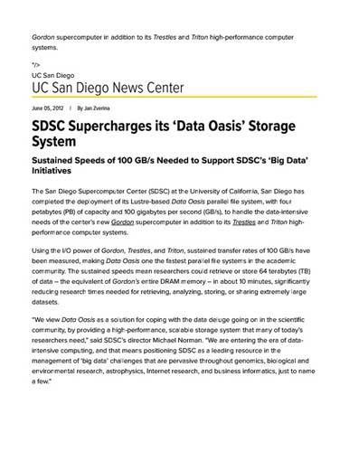 SDSC Supercharges its ‘Data Oasis’ Storage System