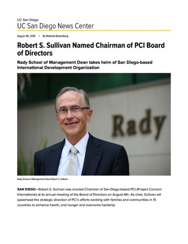 Robert S. Sullivan Named Chairman of PCI Board of Directors