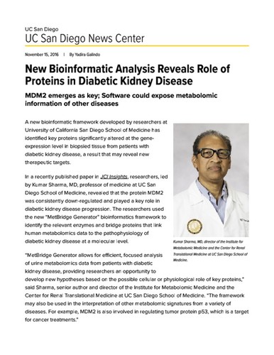 New Bioinformatic Analysis Reveals Role of Proteins in Diabetic Kidney Disease