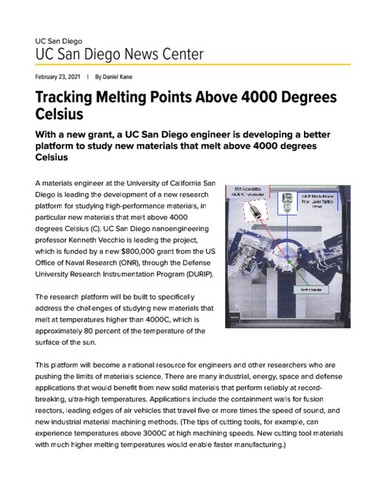 Tracking Melting Points Above 4000 Degrees Celsius