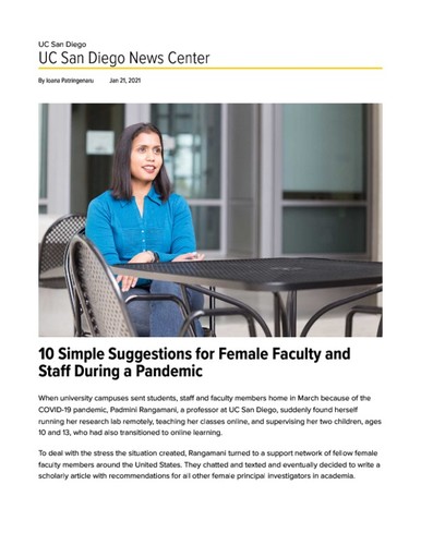 10 Simple Suggestions for Female Faculty and Staff During a Pandemic