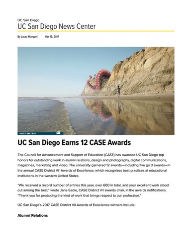 UC San Diego Earns 12 CASE Awards